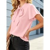 image:imageAvanova Women Color Block V Neck Short Sleeve Blouses Shirts Work Elegant Dressy TopsPink