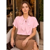 image:imageAvanova Women Color Block V Neck Short Sleeve Blouses Shirts Work Elegant Dressy TopsPink