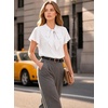 image:imageAvanova Women Color Block V Neck Short Sleeve Blouses Shirts Work Elegant Dressy TopsWhite