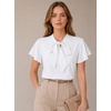 image:imageAvanova Women Color Block V Neck Short Sleeve Blouses Shirts Work Elegant Dressy TopsWhite