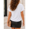 image:imageAvanova Women Color Block V Neck Short Sleeve Blouses Shirts Work Elegant Dressy TopsWhite
