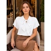 image:imageAvanova Women Color Block V Neck Short Sleeve Blouses Shirts Work Elegant Dressy TopsWhite