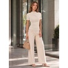 image:imageAvanova Women Ruched Mock Neck Tops Short Sleeve Fitted Dressy Casual Business Work ShirtsApricot