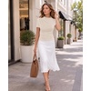 image:imageAvanova Women Ruched Mock Neck Tops Short Sleeve Fitted Dressy Casual Business Work ShirtsApricot