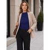 image:imageAvanova Women Ruched Mock Neck Tops Short Sleeve Fitted Dressy Casual Business Work ShirtsNavy