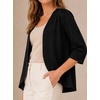 image:imageAvanova Women 34 Sleeve Open Front Cardigan Lightweight Cardigans Work Business Casual TopsBlack