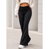 image:imageAvanova Women Fold Over Leggings Flare Yoga Pants Tummy Control Pilates Bootcut LeggingsBlack
