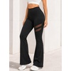 image:imageAvanova Women Mesh Flare Leggings Bootcut Yoga Pants Stretch Workout Pants with Sheer Thigh Panel for Gym PilatesBlack