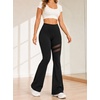 image:imageAvanova Women Mesh Flare Leggings Bootcut Yoga Pants Stretch Workout Pants with Sheer Thigh Panel for Gym PilatesBlack