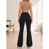 image:imageAvanova Women Mesh Flare Leggings Bootcut Yoga Pants Stretch Workout Pants with Sheer Thigh Panel for Gym PilatesBlack