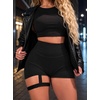image:imageAvanova Women Sexy Scrunch Butt Lifting Shorts with Garter Straps High Waisted Booty Shorts for Festival Night OutBlack