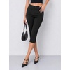 image:imageAvanova Womens Skinny Capri Pants Stretch Cropped Work Pants High Waisted Side Slit Hem for Dressy OfficeBlack