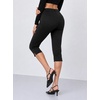 image:imageAvanova Womens Skinny Capri Pants Stretch Cropped Work Pants High Waisted Side Slit Hem for Dressy OfficeBlack