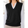 image:imageAvanova Womens V Neck Sweater Vest Sleeveless Ribbed Vest Knit Ribbed Pullover Top for Business Casual WorkBlack