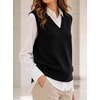 image:imageAvanova Womens V Neck Sweater Vest Sleeveless Ribbed Vest Knit Ribbed Pullover Top for Business Casual WorkBlack