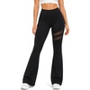 image:imageAvanova Women Mesh Flare Leggings Bootcut Yoga Pants Stretch Workout Pants with Sheer Thigh Panel for Gym PilatesBlack
