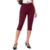 image:imageAvanova Womens Skinny Capri Pants Stretch Cropped Work Pants High Waisted Side Slit Hem for Dressy OfficeRed