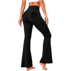image:imageAvanova Women Scrunch Butt Bootcut Leggings Ruched Pockets Yoga Pants Flare Leggings for Yoga ActivewearBlack
