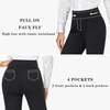 image:imageTapata Womens 19205 Inseam Capri Dress Pants HighWaist Pull on Straight Leg Capris for Office Business CasualBlack  Pinstripe