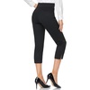 image:imageTapata Womens 19205 Inseam Capri Dress Pants HighWaist Pull on Straight Leg Capris for Office Business CasualBlack  Pinstripe