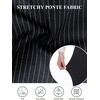 image:imageTapata Womens 19205 Inseam Capri Dress Pants HighWaist Pull on Straight Leg Capris for Office Business CasualBlack  Pinstripe