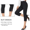 image:imageTapata Womens 19205 Inseam Capri Dress Pants HighWaist Pull on Straight Leg Capris for Office Business CasualBlack  Pinstripe