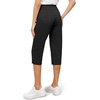 image:imageTapata Womens 19205 Inseam Capri Dress Pants HighWaist Pull on Straight Leg Capris for Office Business CasualTwill  Black