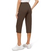 image:imageTapata Womens 19205 Inseam Capri Dress Pants HighWaist Pull on Straight Leg Capris for Office Business CasualTwill  Brown