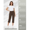 image:imageTapata Womens 19205 Inseam Capri Dress Pants HighWaist Pull on Straight Leg Capris for Office Business CasualTwill  Brown