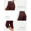 image:imageTapata Womens 19205 Inseam Capri Dress Pants HighWaist Pull on Straight Leg Capris for Office Business CasualTwill  Burgundy