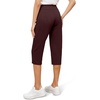 image:imageTapata Womens 19205 Inseam Capri Dress Pants HighWaist Pull on Straight Leg Capris for Office Business CasualTwill  Burgundy