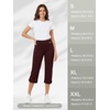 image:imageTapata Womens 19205 Inseam Capri Dress Pants HighWaist Pull on Straight Leg Capris for Office Business CasualTwill  Burgundy