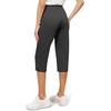 image:imageTapata Womens 19205 Inseam Capri Dress Pants HighWaist Pull on Straight Leg Capris for Office Business CasualTwill  Charcoal