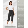 image:imageTapata Womens 19205 Inseam Capri Dress Pants HighWaist Pull on Straight Leg Capris for Office Business CasualTwill  Charcoal