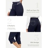 image:imageTapata Womens 19205 Inseam Capri Dress Pants HighWaist Pull on Straight Leg Capris for Office Business CasualTwill  Navy Blue