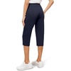 image:imageTapata Womens 19205 Inseam Capri Dress Pants HighWaist Pull on Straight Leg Capris for Office Business CasualTwill  Navy Blue
