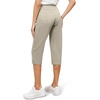 image:imageTapata Womens 19205 Inseam Capri Dress Pants HighWaist Pull on Straight Leg Capris for Office Business CasualTwill  Sandstone