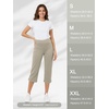 image:imageTapata Womens 19205 Inseam Capri Dress Pants HighWaist Pull on Straight Leg Capris for Office Business CasualTwill  Sandstone