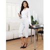 image:imageTapata Womens 19205 Inseam Capri Dress Pants HighWaist Pull on Straight Leg Capris for Office Business CasualTwill  White