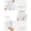 image:imageTapata Womens 19205 Inseam Capri Dress Pants HighWaist Pull on Straight Leg Capris for Office Business CasualTwill  White