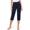 image:imageTapata Womens 19205 Inseam Capri Dress Pants HighWaist Pull on Straight Leg Capris for Office Business CasualTwill  Navy Blue