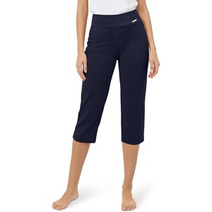 image:imageTapata Womens 19205 Inseam Capri Dress Pants HighWaist Pull on Straight Leg Capris for Office Business CasualTwill  Navy Blue