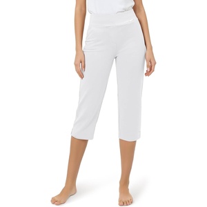 image:imageTapata Womens 19205 Inseam Capri Dress Pants HighWaist Pull on Straight Leg Capris for Office Business CasualTwill  White
